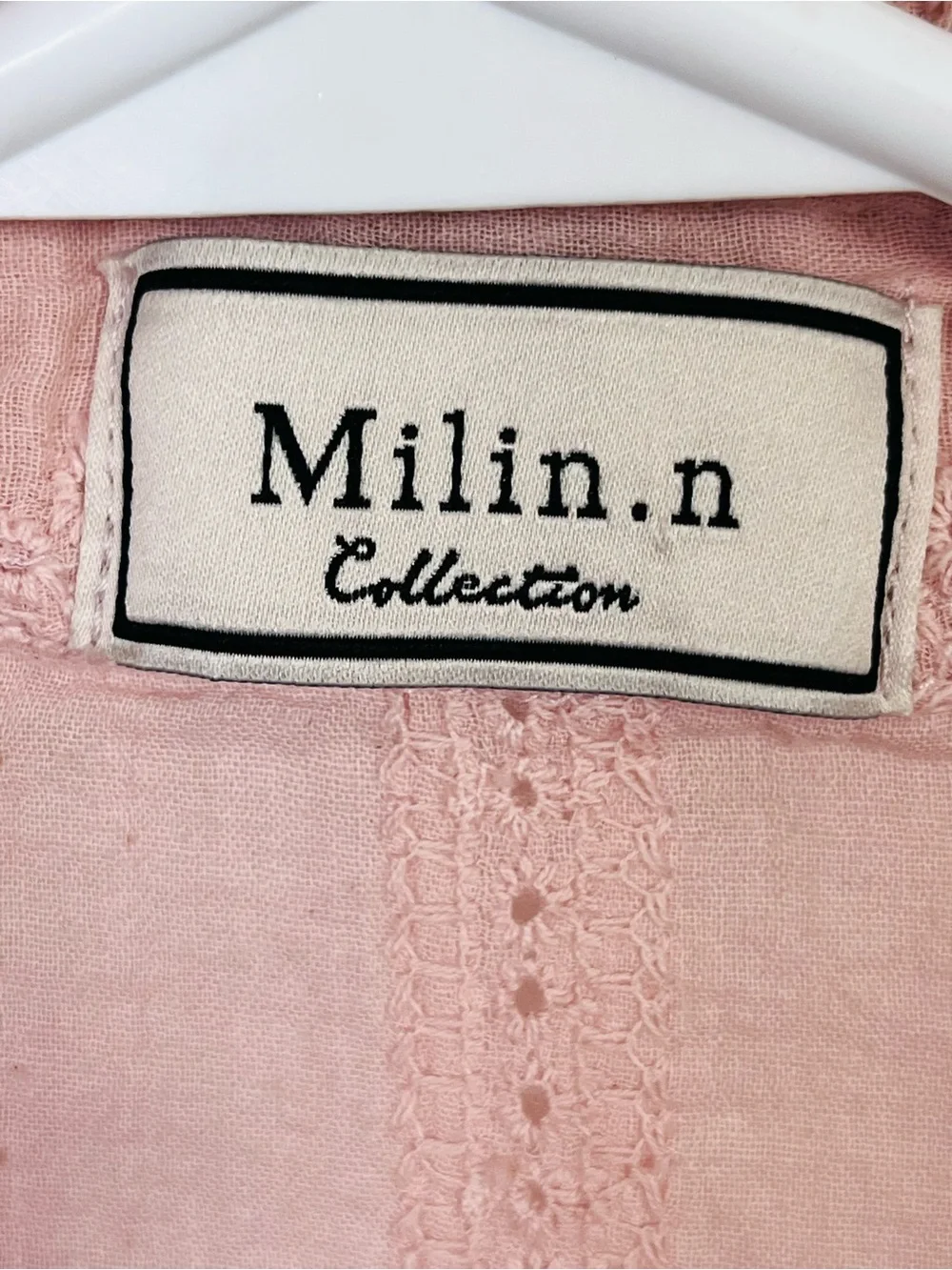 Pink Eyelet Embroidered Matching Set Coastal Boho Cotton Small